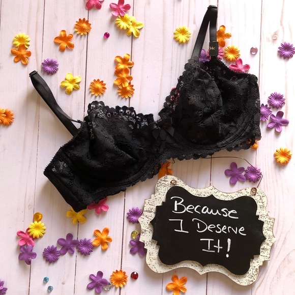 Victoria's Secret Other - NWT Victoria's Secret Black Lace Unlined Demi Bra
